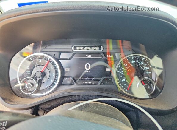 1C6SRFJT4MN778506 2021 RAM 1500 Burgundy Instrument cluster view