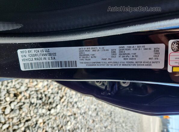 1C6SRFJTXNN130122 2022 RAM 1500 Черный Вид подкапотного пространства