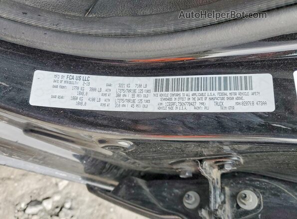 1C6SRFLT5KN778427 2019 RAM 1500 Black VIN კოდის სტიკერის ხედი