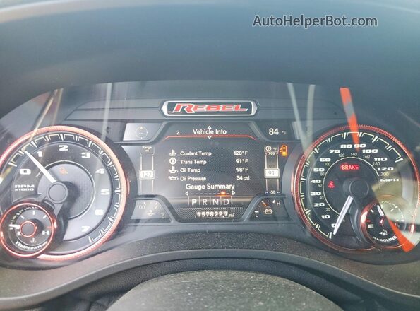 1C6SRFLT8LN164070 2020 RAM 1500 Charcoal Вид щитка приладів