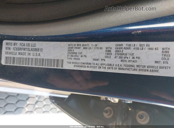 1C6SRFMT0LN386813 2020 RAM 1500 Blue Engine compartment view