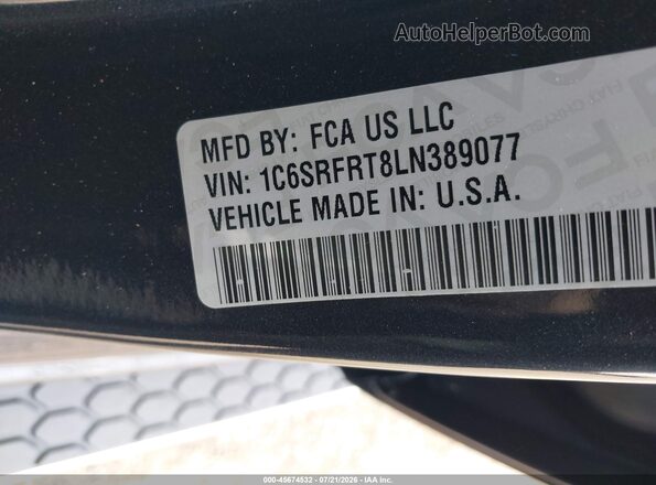 1C6SRFRT8LN389077 2020 RAM 1500 Черный Вид подкапотного пространства
