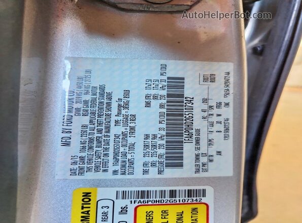 1FA6P0HD2G5107342 2016 FORD FUSION Silver ძრავის განყოფილების ხედი