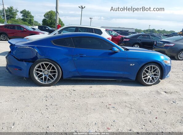 1FA6P8AM0H5254110 2017 FORD MUSTANG Синий Вид задней части салона