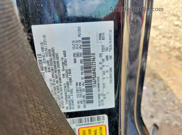 1FA6P8AM4G5224610 2016 FORD MUSTANG Black Vista del compartimento del motor