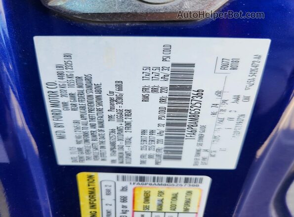 1FA6P8AM8G5257366 2016 FORD MUSTANG Синий Вид подкапотного пространства