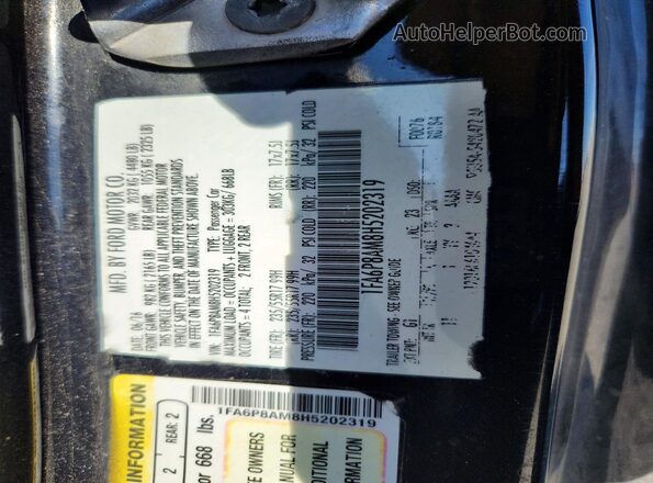 1FA6P8AM8H5202319 2017 FORD MUSTANG Black Вид підкапотного простору