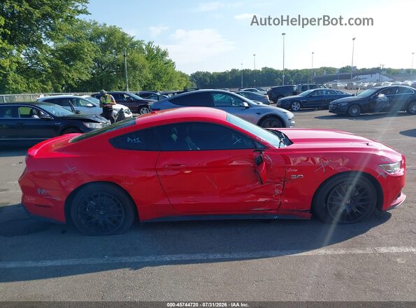 1FA6P8CF0H5255322 2017 FORD MUSTANG Красный Вид задней части салона