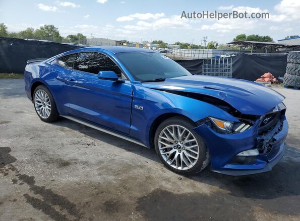 1FA6P8CF0H5270662 2017 FORD MUSTANG Blue Przód prawy