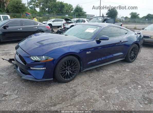 1FA6P8CF0K5204099 2019 FORD MUSTANG Blue Передня ліва чверть