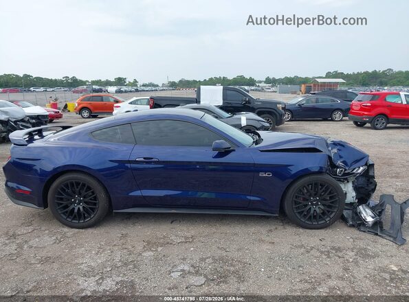 1FA6P8CF0K5204099 2019 FORD MUSTANG Blue Вид задньої частини салону