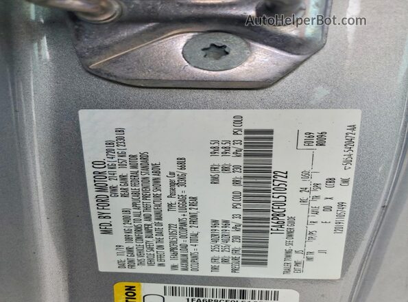 1FA6P8CF0L5105722 2020 FORD MUSTANG Silver Շարժիչի բաժամունքի տեսք