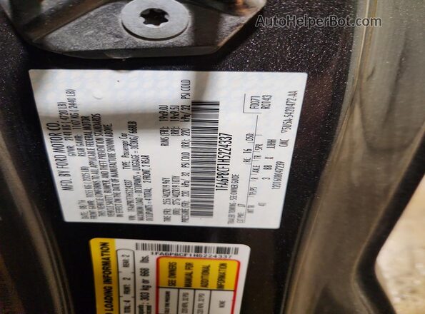 1FA6P8CF1H5224337 2017 FORD MUSTANG Серый Вид наклейки с VIN-кодом