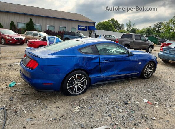 1FA6P8CF1H5301983 2017 FORD MUSTANG Синий Задняя правая четверть