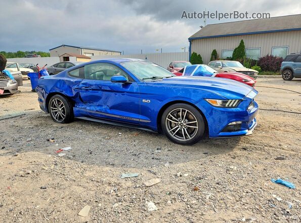 1FA6P8CF1H5301983 2017 FORD MUSTANG Синий Передняя правая четверть