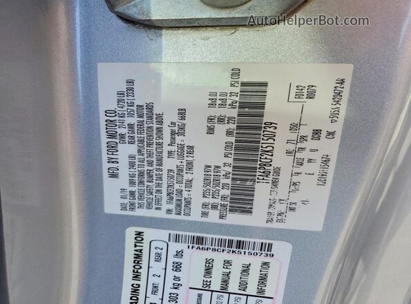 1FA6P8CF2K5150739 2019 FORD MUSTANG Silver Engine compartment view