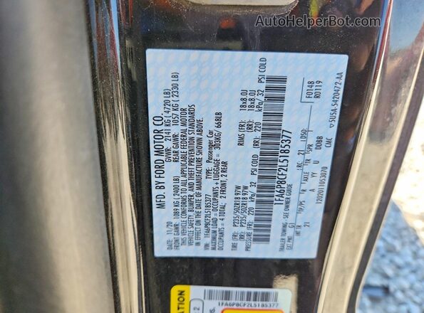 1FA6P8CF2L5185377 2020 FORD MUSTANG Black Engine compartment view