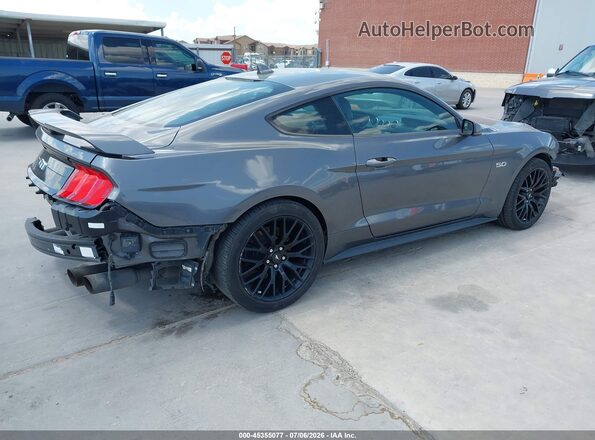 1FA6P8CF2M5110633 2021 FORD MUSTANG Gray Trasero derecho