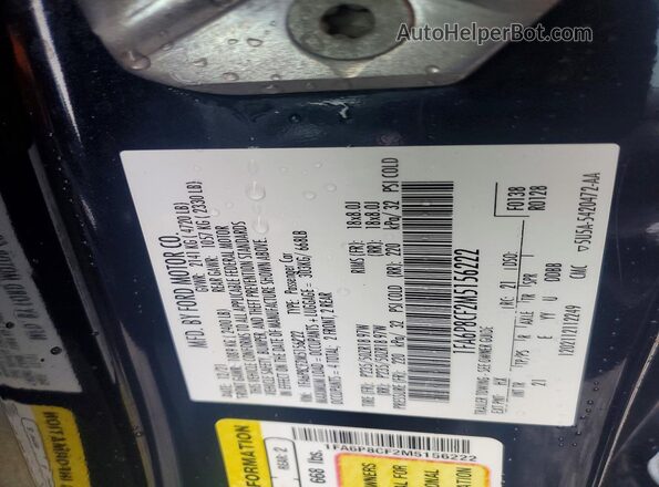 1FA6P8CF2M5156222 2021 FORD MUSTANG Синий Вид подкапотного пространства