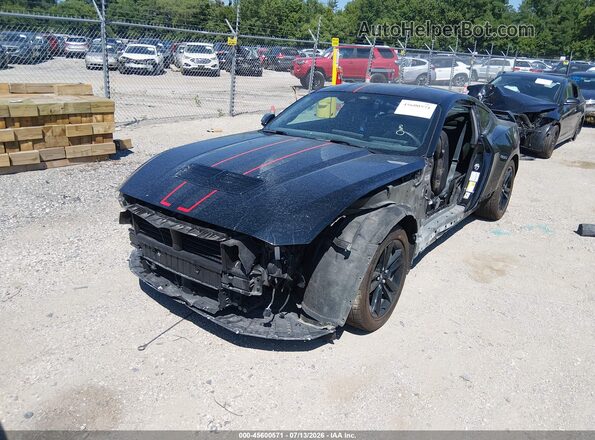 1FA6P8CF2R5408428 2024 FORD MUSTANG Black წინა მარცხენა ხედი სამი მეოთხედიდან
