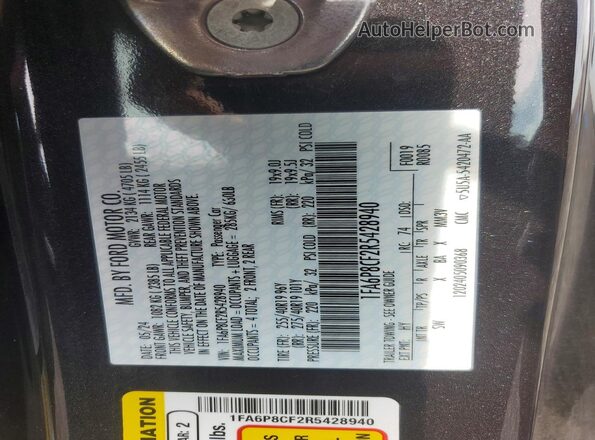 1FA6P8CF2R5428940 2024 FORD MUSTANG Black Engine compartment view