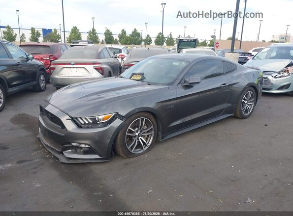 1FA6P8CF3G5318136 2016 FORD MUSTANG Gray Vista tres cuartos delantera izquierda