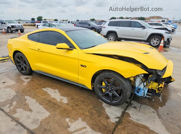 1FA6P8CF4J5157626 2018 FORD MUSTANG Yellow Delantero derecho