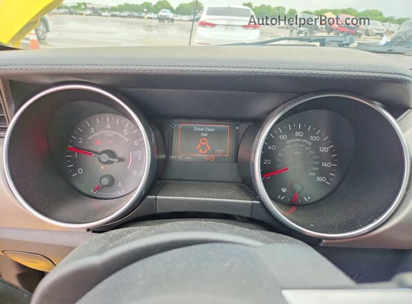 1FA6P8CF4J5157626 2018 FORD MUSTANG Yellow Vista del cuadro de instrumentos