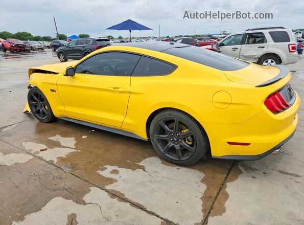 1FA6P8CF4J5157626 2018 FORD MUSTANG Yellow Trasero izquierdo