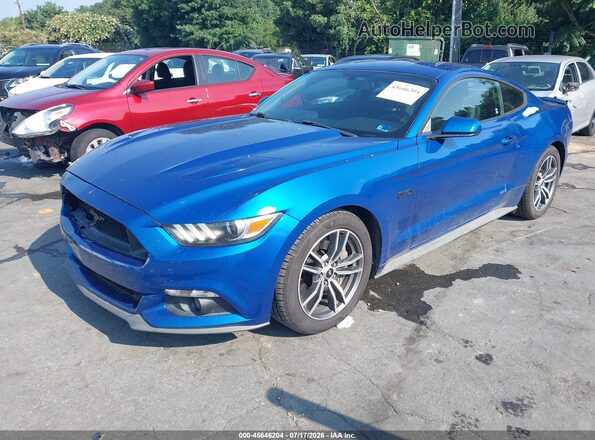 1FA6P8CF5H5240590 2017 FORD MUSTANG Синий Передняя левая четверть