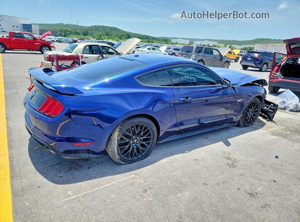 1FA6P8CF5J5122867 2018 FORD MUSTANG Синий Задняя правая четверть