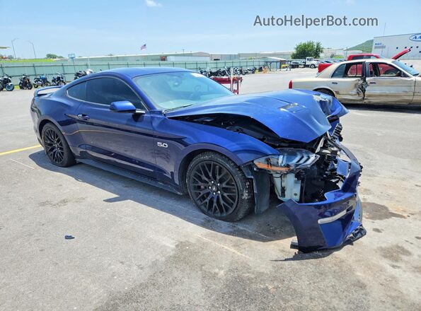 1FA6P8CF5J5122867 2018 FORD MUSTANG Синий Передняя правая четверть