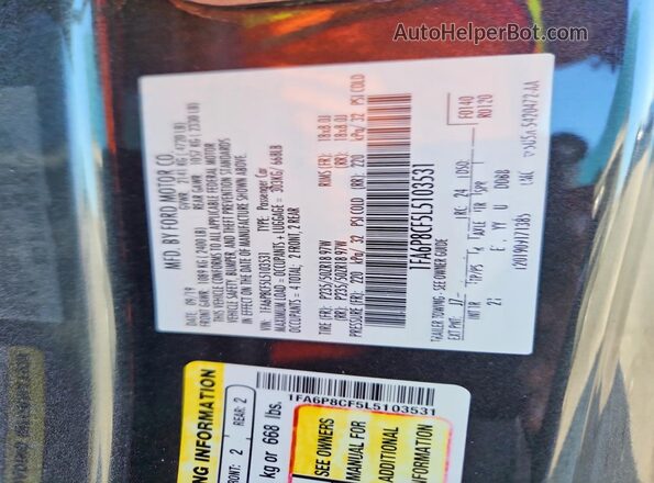 1FA6P8CF5L5103531 2020 FORD MUSTANG Gray Vista del compartimento del motor