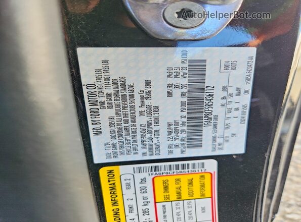 1FA6P8CF5R5436112 2024 FORD MUSTANG Black VIN sticker view