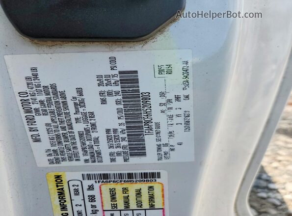 1FA6P8CF6H5209803 2017 FORD MUSTANG Белый Вид наклейки с VIN-кодом