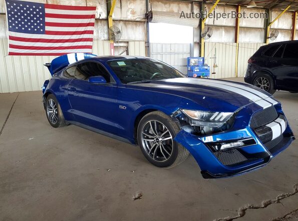1FA6P8CF6H5213950 2017 FORD MUSTANG Blue Przód prawy