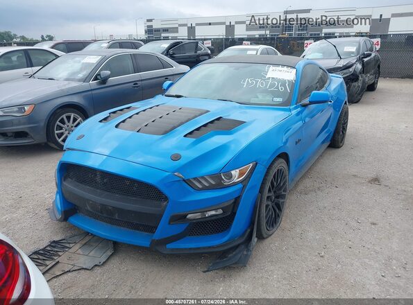 1FA6P8CF6H5237133 2017 FORD MUSTANG Blue Առջևի ձախ երեք քառորդ տեսարան