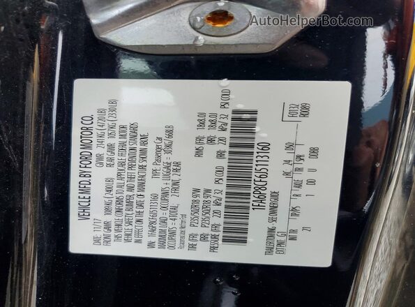 1FA6P8CF6J5113160 2018 FORD MUSTANG Black Vista del compartimento del motor