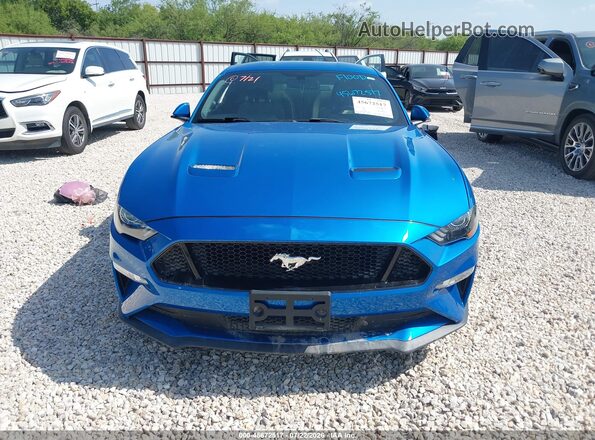 1FA6P8CF6K5202082 2019 FORD MUSTANG Blue Вид спереду