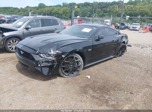 1FA6P8CF6N5141367 2022 FORD MUSTANG Black Առջևի ձախ երեք քառորդ տեսարան