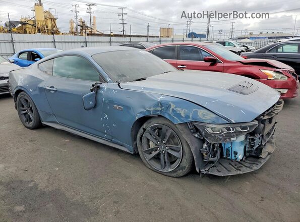 1FA6P8CF6R5411557 2024 FORD MUSTANG Blue Передня права чверть