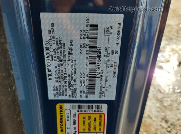 1FA6P8CF6T5405894 2026 FORD MUSTANG Blue Widok komory silnika