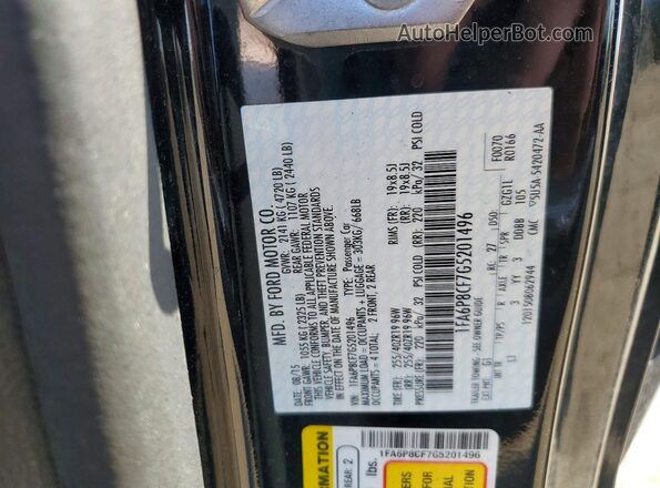1FA6P8CF7G5201496 2016 FORD MUSTANG Черный Вид подкапотного пространства