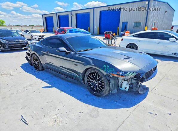 1FA6P8CF7K5196485 2019 FORD MUSTANG Gray Передня права чверть