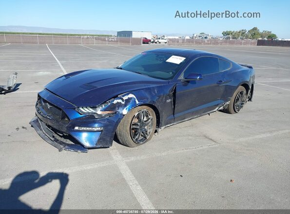 1FA6P8CF7L5108536 2020 FORD MUSTANG Синий Передняя левая четверть
