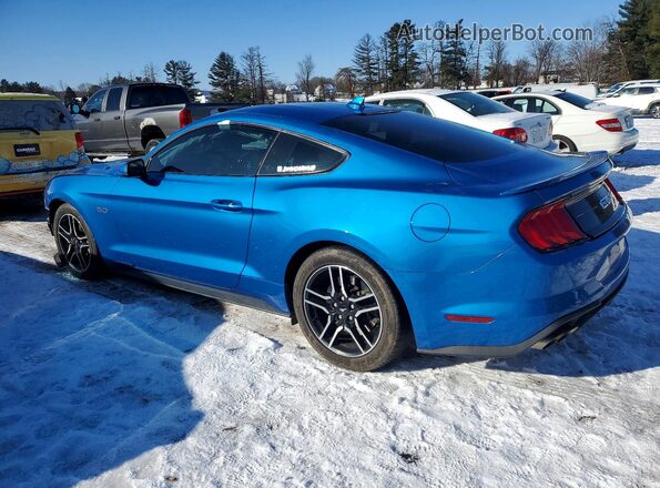 1FA6P8CF7M5137875 2021 FORD MUSTANG Blue Trasero izquierdo