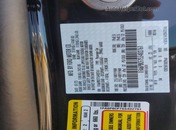 1FA6P8CF7S5402761 2025 FORD MUSTANG Черный Вид подкапотного пространства
