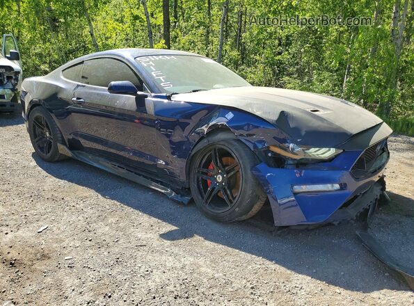 1FA6P8CF8K5162605 2019 FORD MUSTANG Blue Delantero derecho