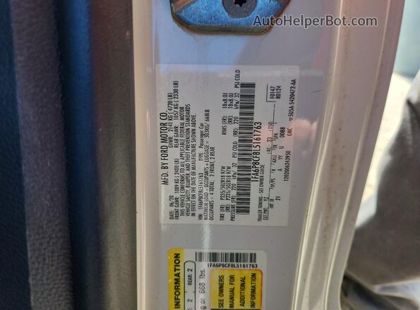 1FA6P8CF8L5161763 2020 FORD MUSTANG White Widok komory silnika