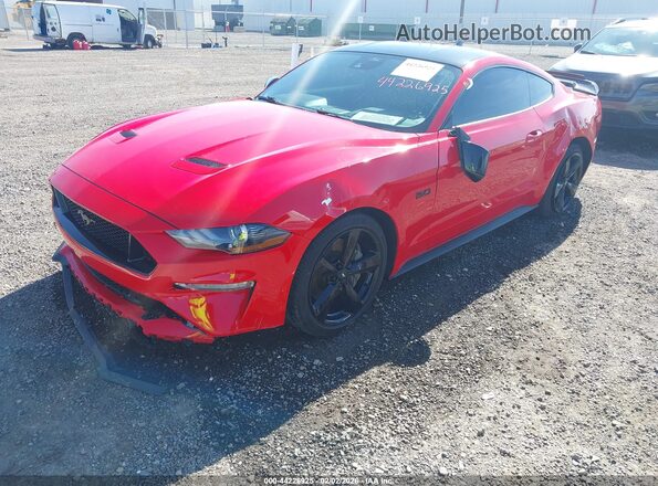 1FA6P8CF8P5305253 2023 FORD MUSTANG Red Առջևի ձախ երեք քառորդ տեսարան